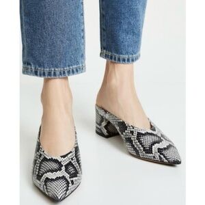 VINCE Ralston Sahara Snake Embossed Kitten Heel Slides Size 7.5